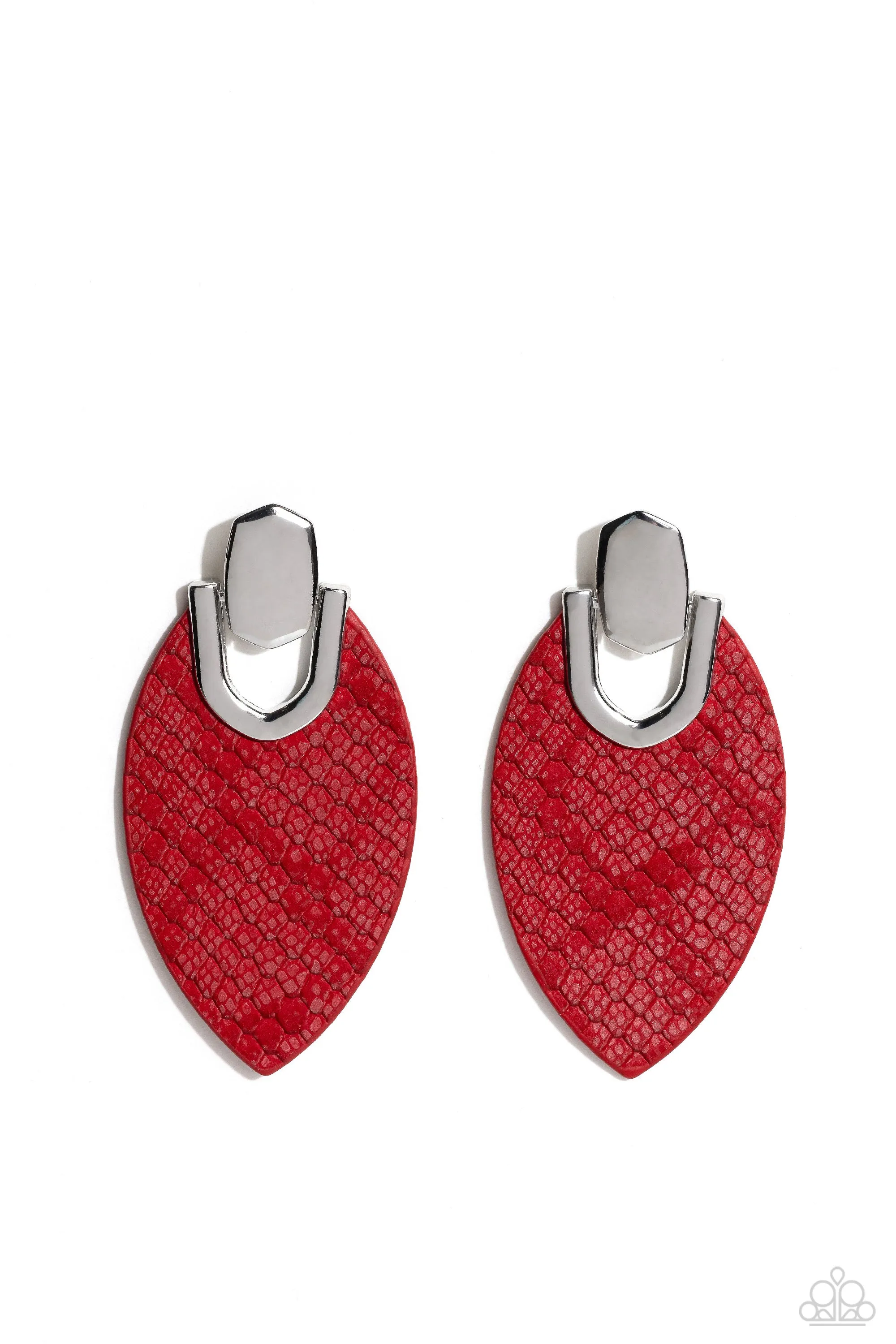 Paparazzi Wildly Workable Red Post Earrings