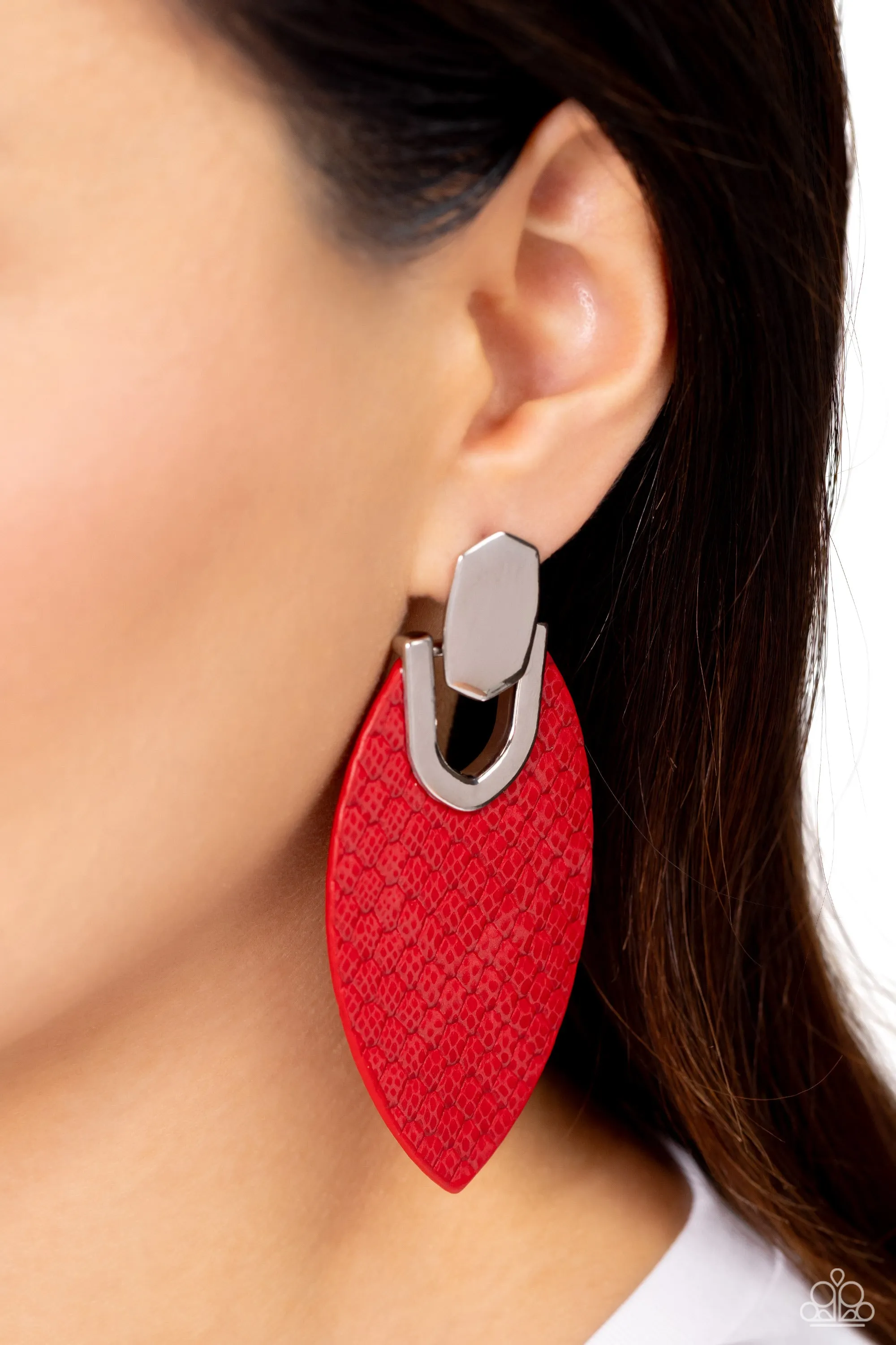 Paparazzi Wildly Workable Red Post Earrings