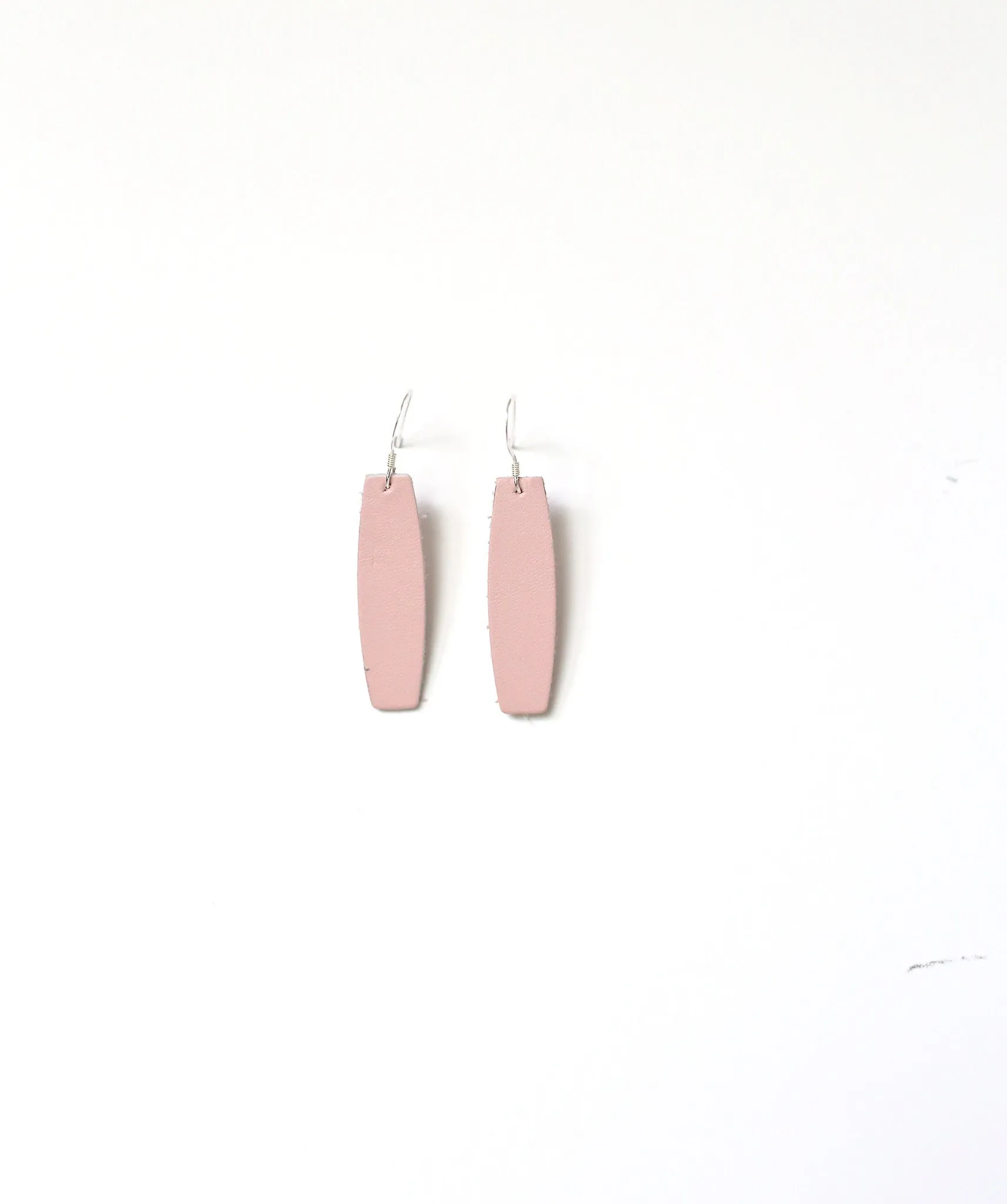 Pink Leather Earrings