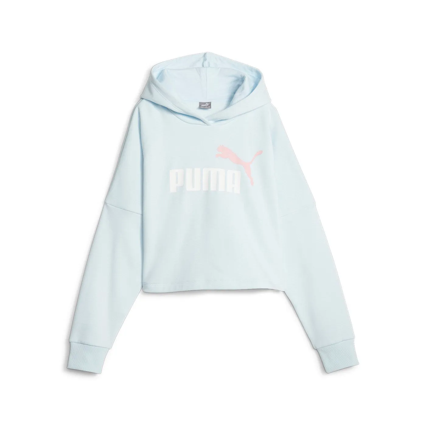 Puma Girls' short hooded sweatshirt with logo print 671134 69 light blue