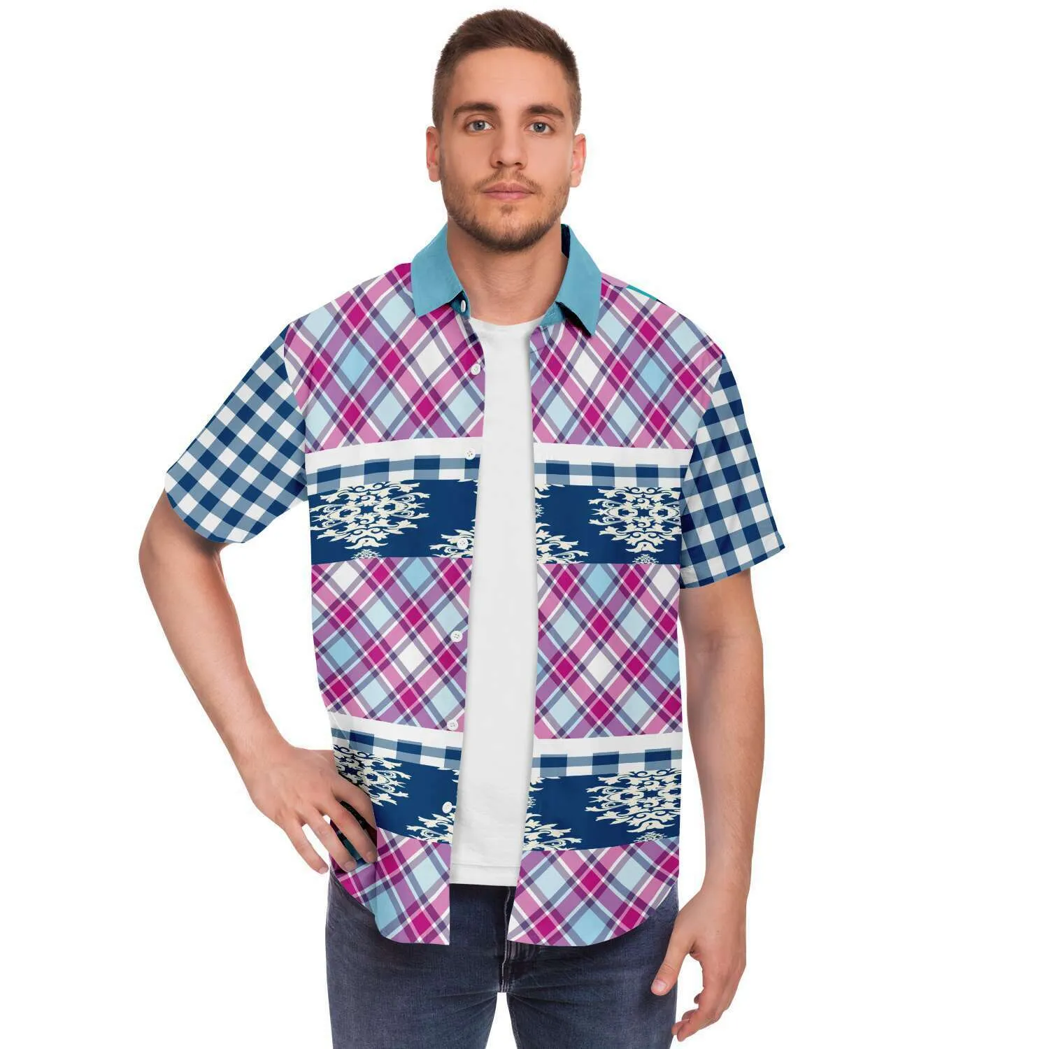 Purple Haze Plaid S/S Button Down Shirt