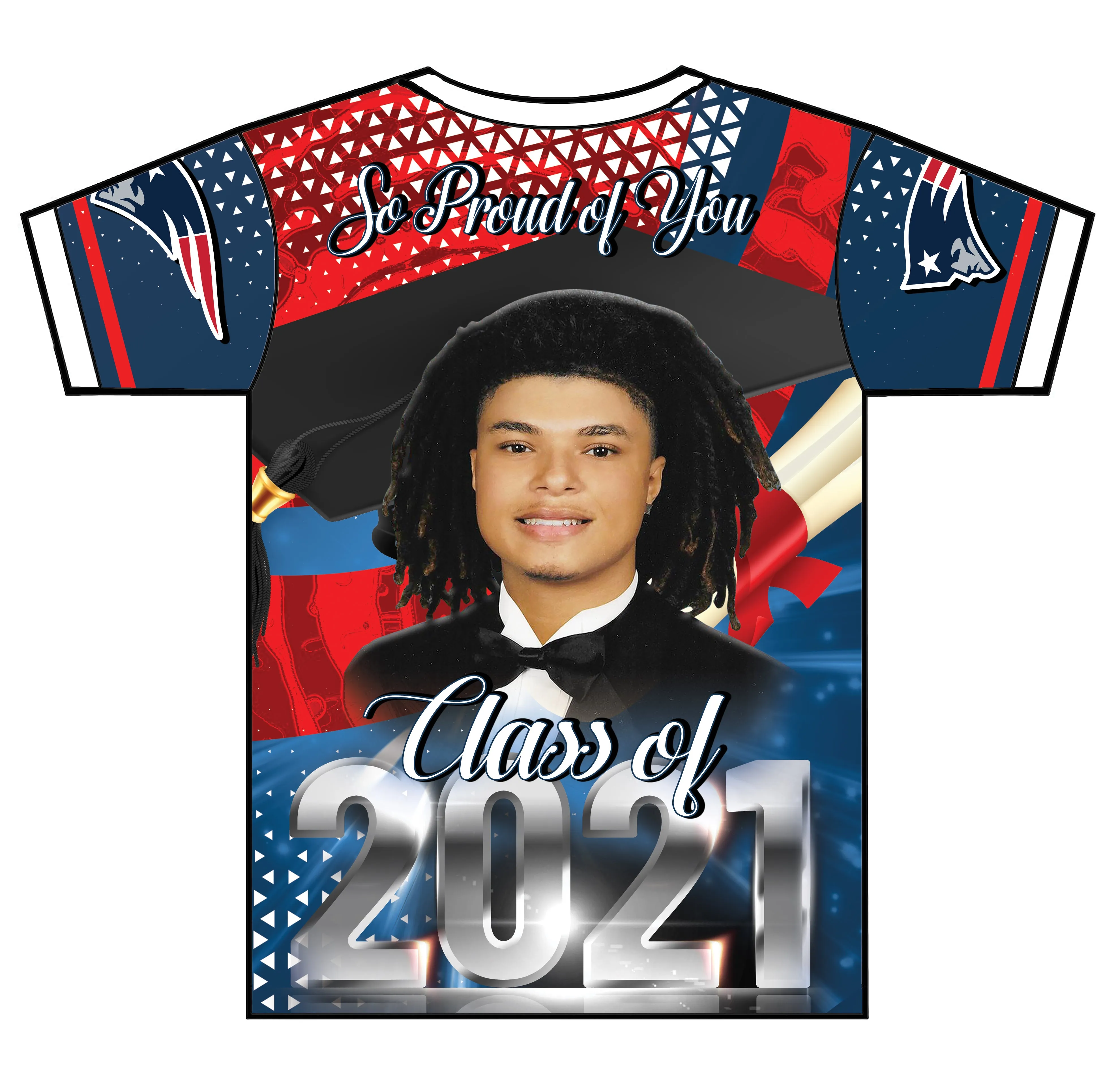 "AJ" Custom Designed Graduation 3D shirt