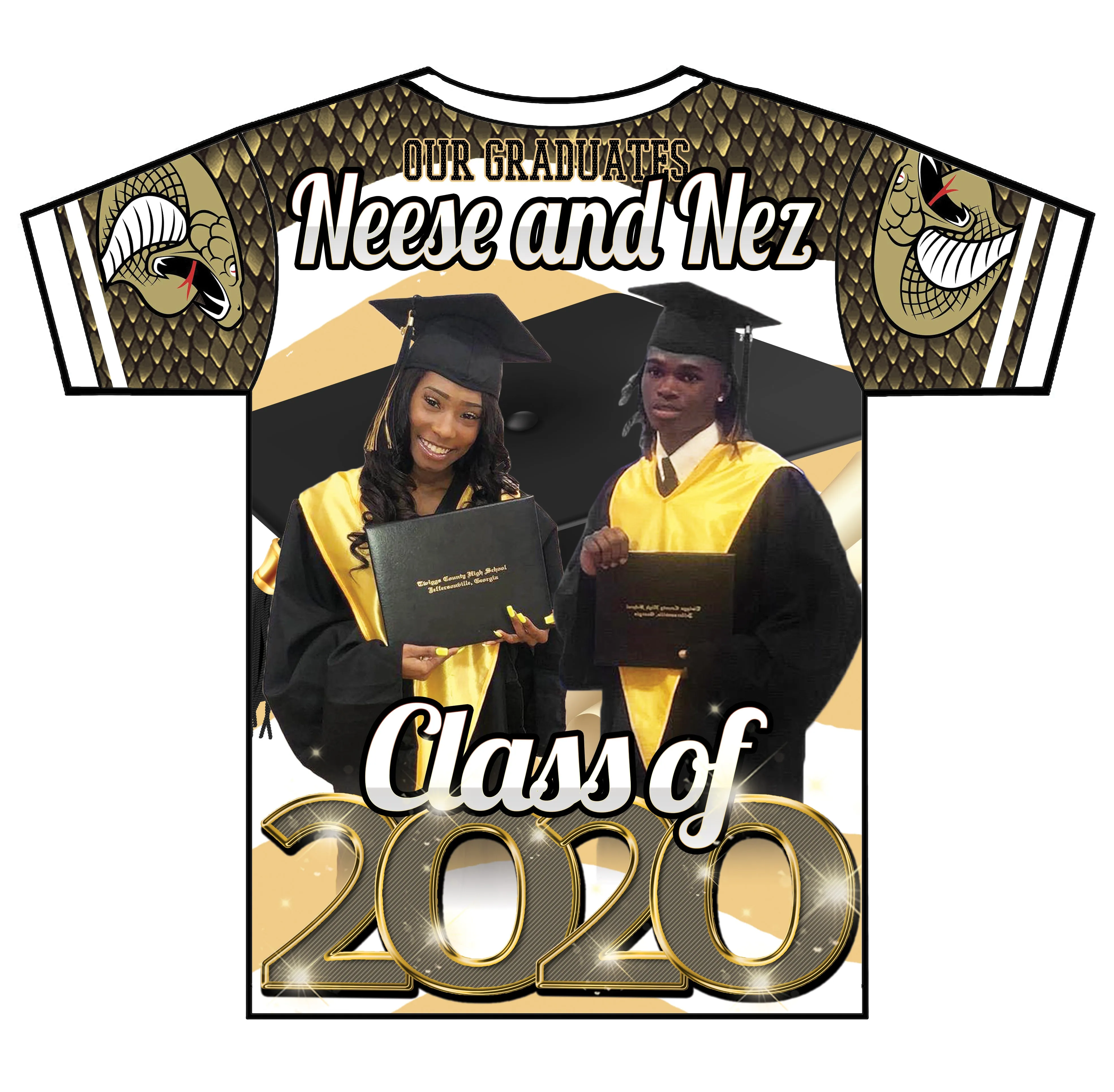 "Cobras" Custom Designed Graduation 3D shirt