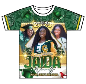 "J. Woods" Custom Designed Graduation 3D shirt