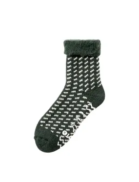 RoToTo Comfy Room Socks Birds Eye Green