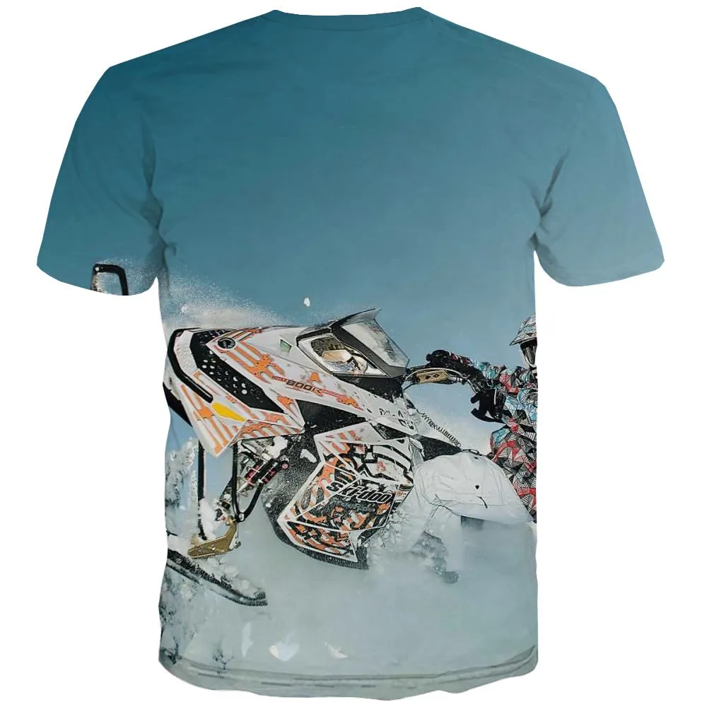 Ski T-shirt Men White Tshirts Cool Movement T-shirts 3d Snowfield Shirt Print