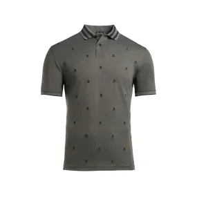 Skull & T's Embroidered Polo Tech Pique Charcoal