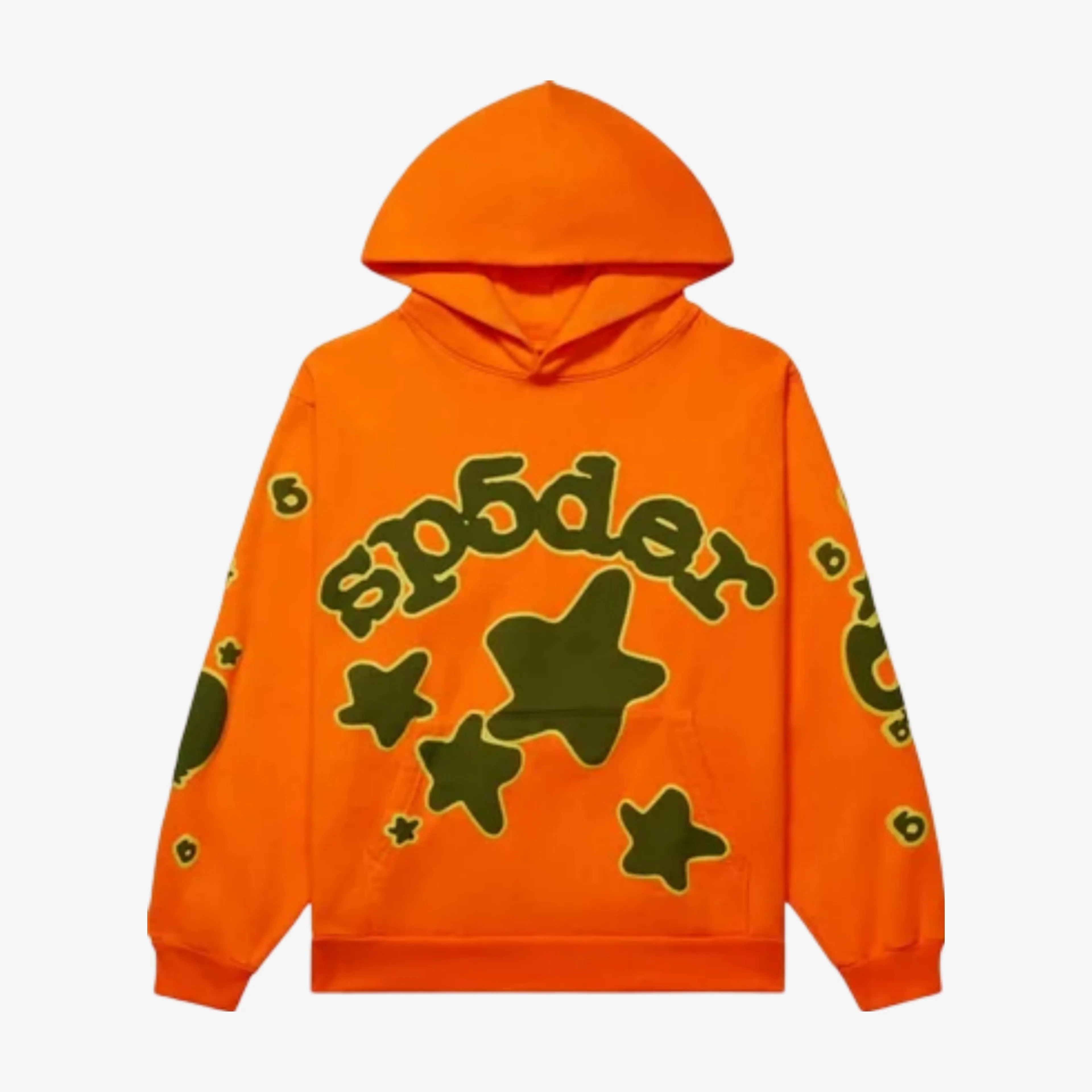 Sp5der 'Beluga' Pullover Hoodie Orange / Green FW23