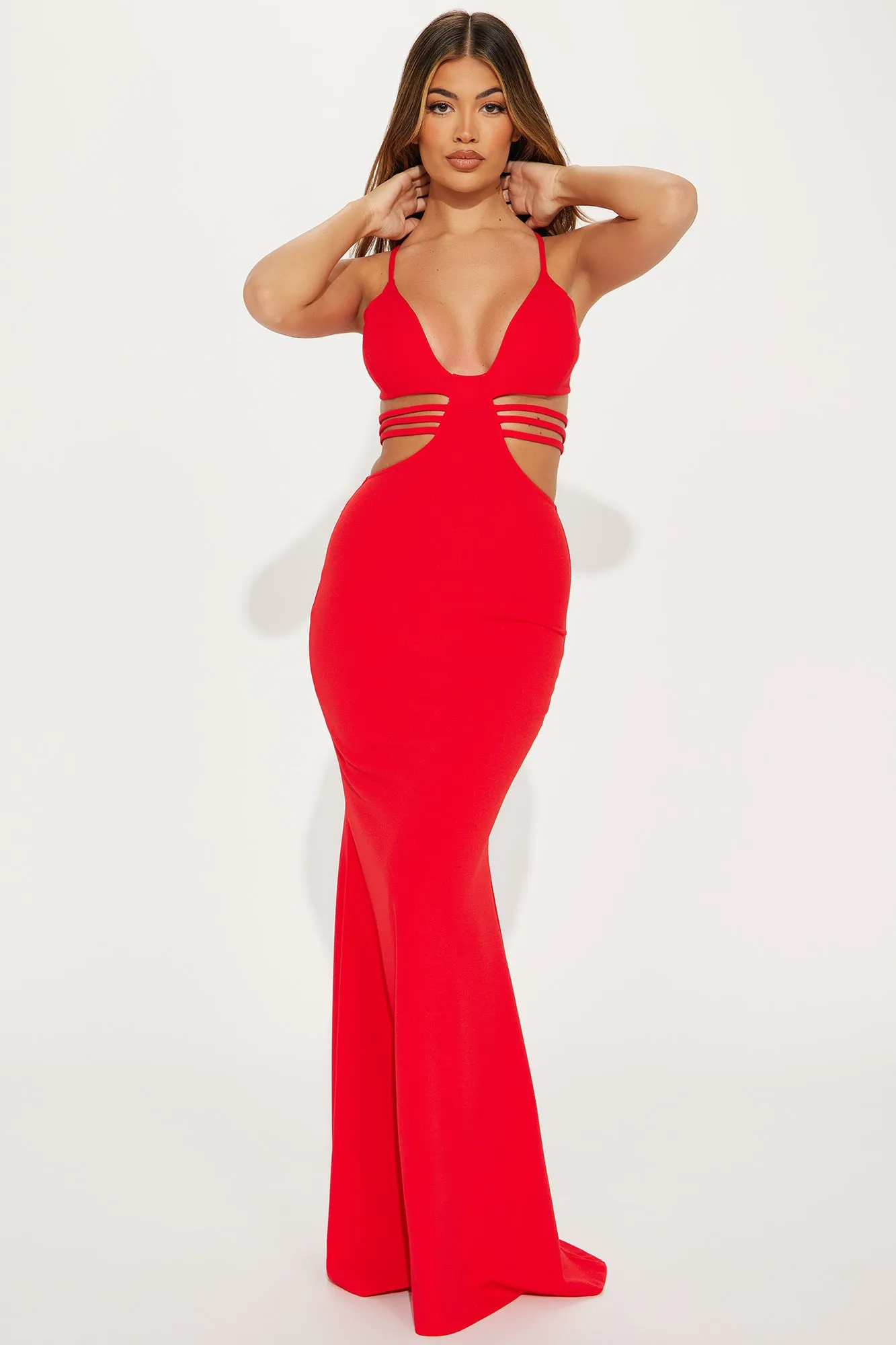 Stella Strappy Gown - Red