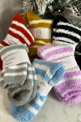 Striped Fuzzy Socks : Various