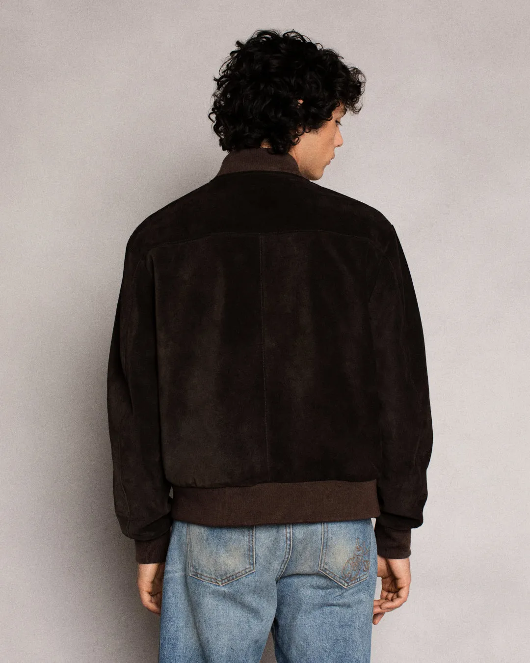 Suede Bomber Jacket (Espresso)