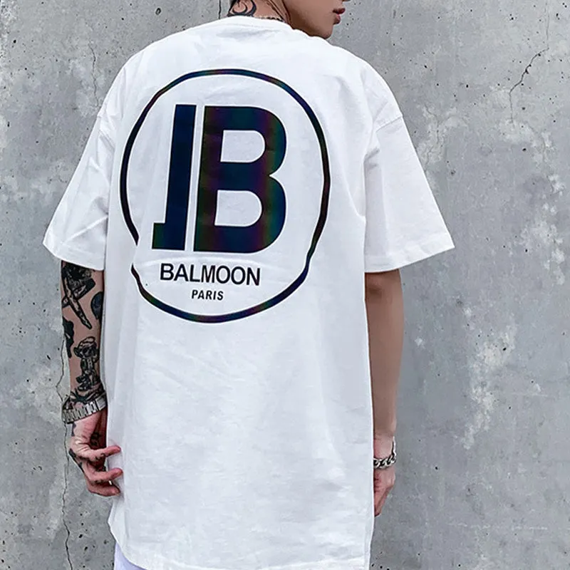 T Shirt Balmain Men's T-shirt Colorful Letter Short Sleeve Loose T-shirt