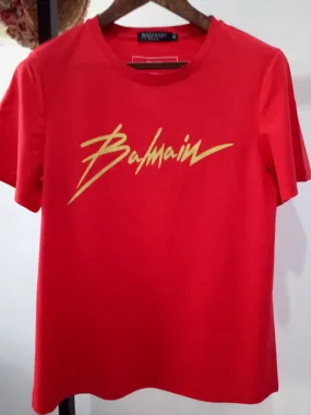 T Shirt Balmain Spring/Summer Lightning Letter T-shirt All Cotton Loose Short Sleeve