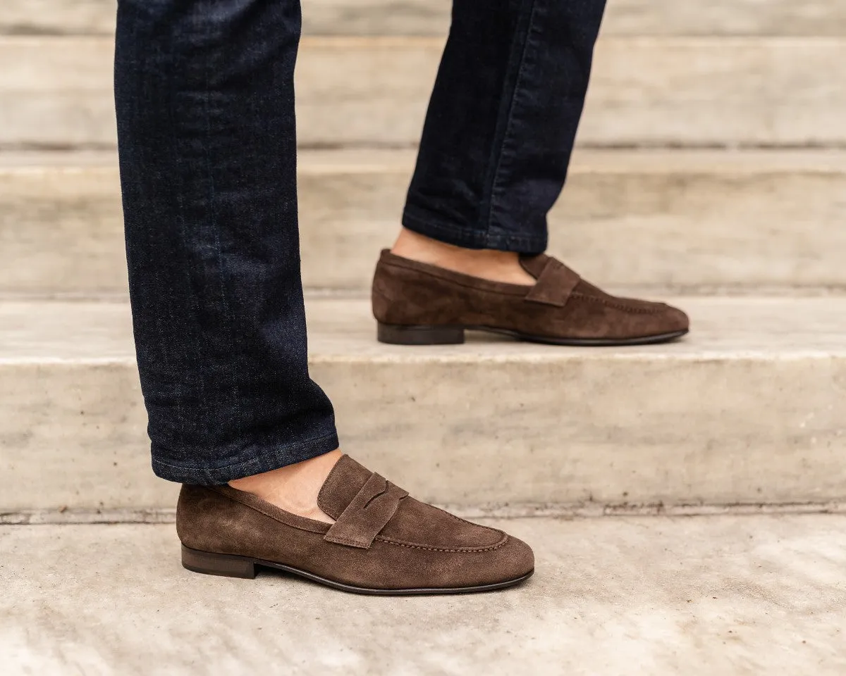 The Edward Penny Loafer - Dark Brown Suede