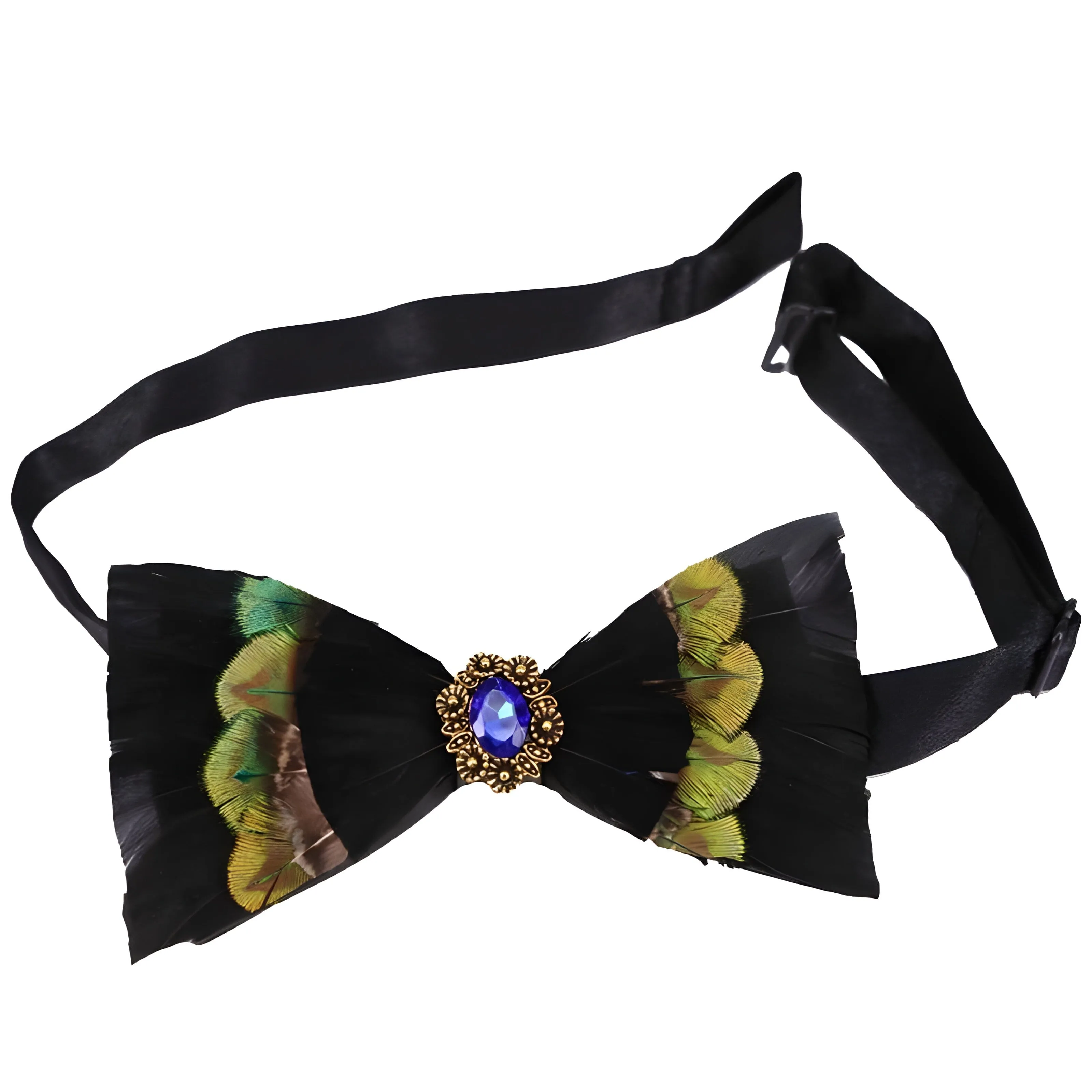 The "Marco" Peacock Feather Bow Tie