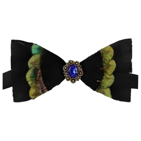 The "Marco" Peacock Feather Bow Tie