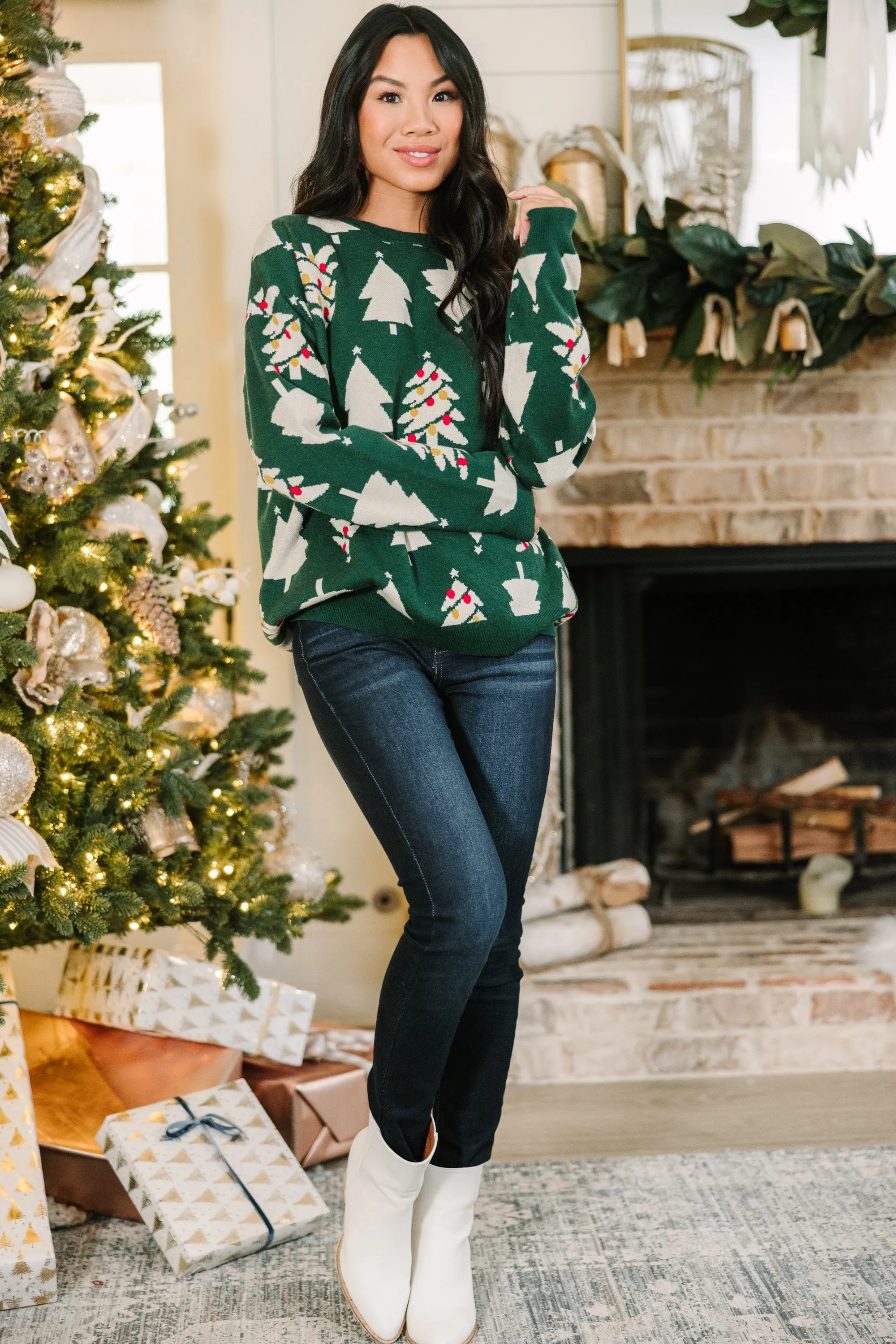 Time To Celebrate Green Christmas Tree Sweater