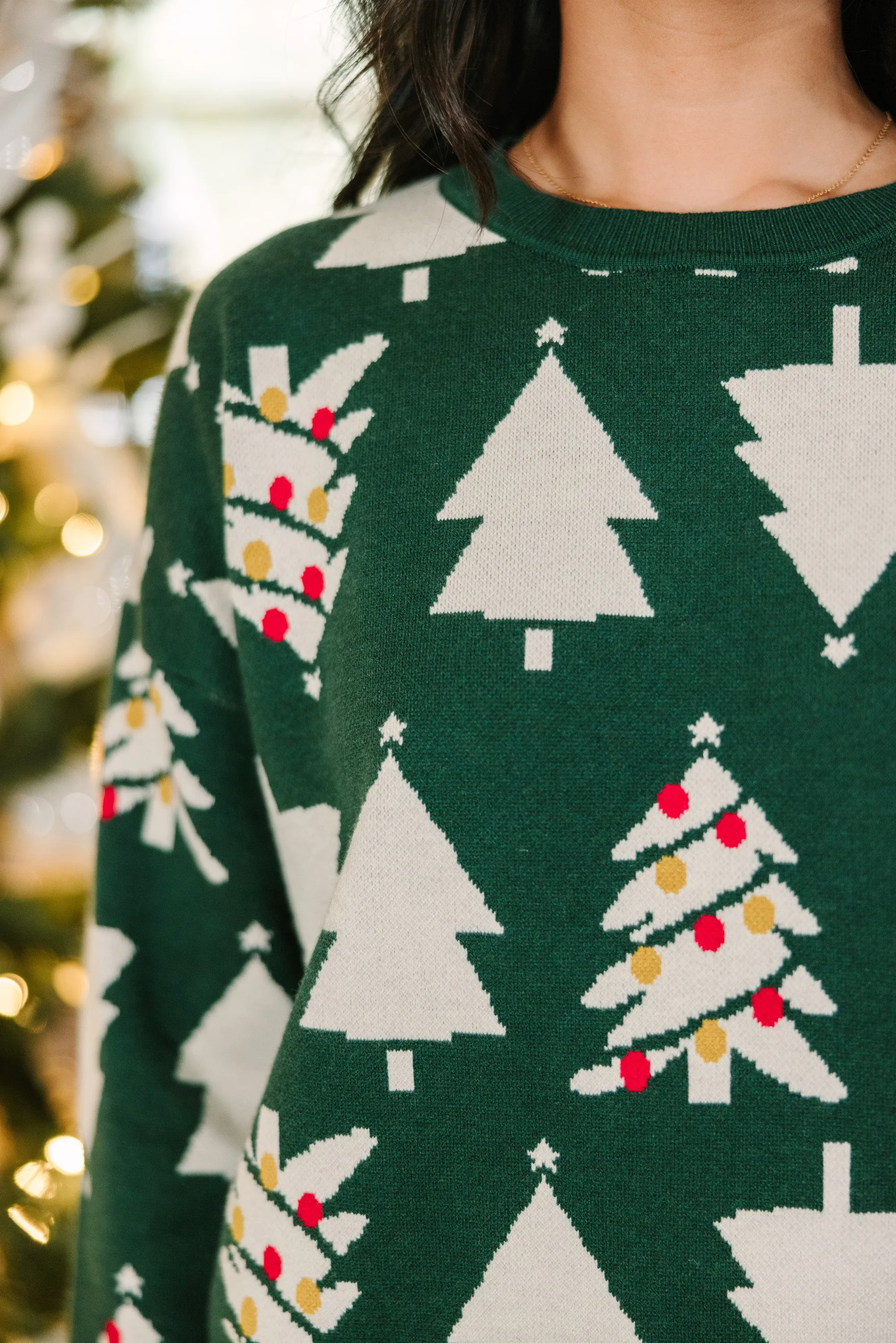 Time To Celebrate Green Christmas Tree Sweater