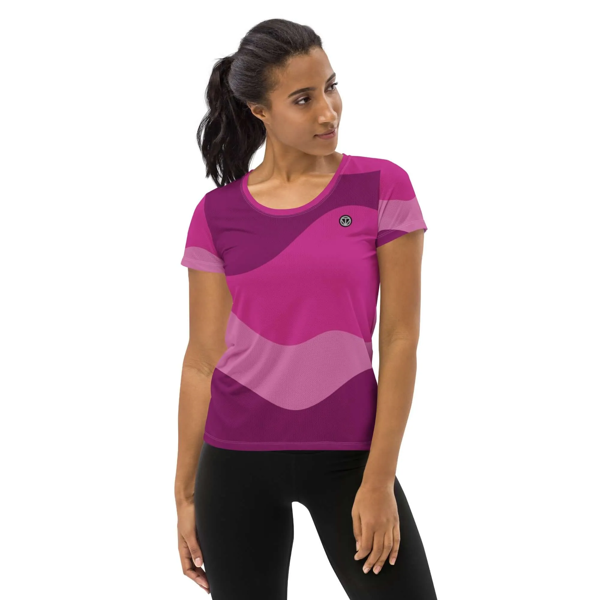 TOV Damen Sport T-Shirt ABSTRACT (Pink)