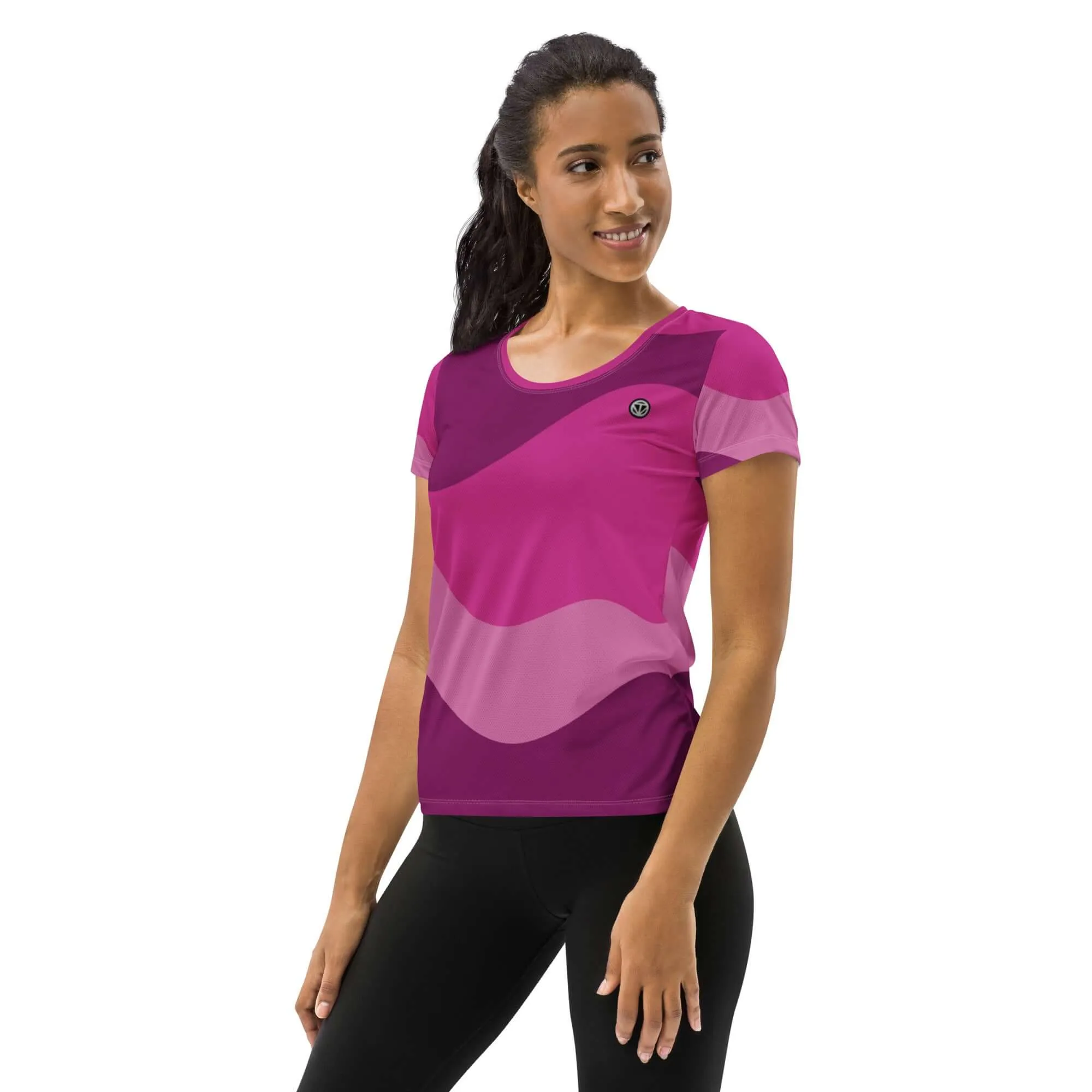 TOV Damen Sport T-Shirt ABSTRACT (Pink)