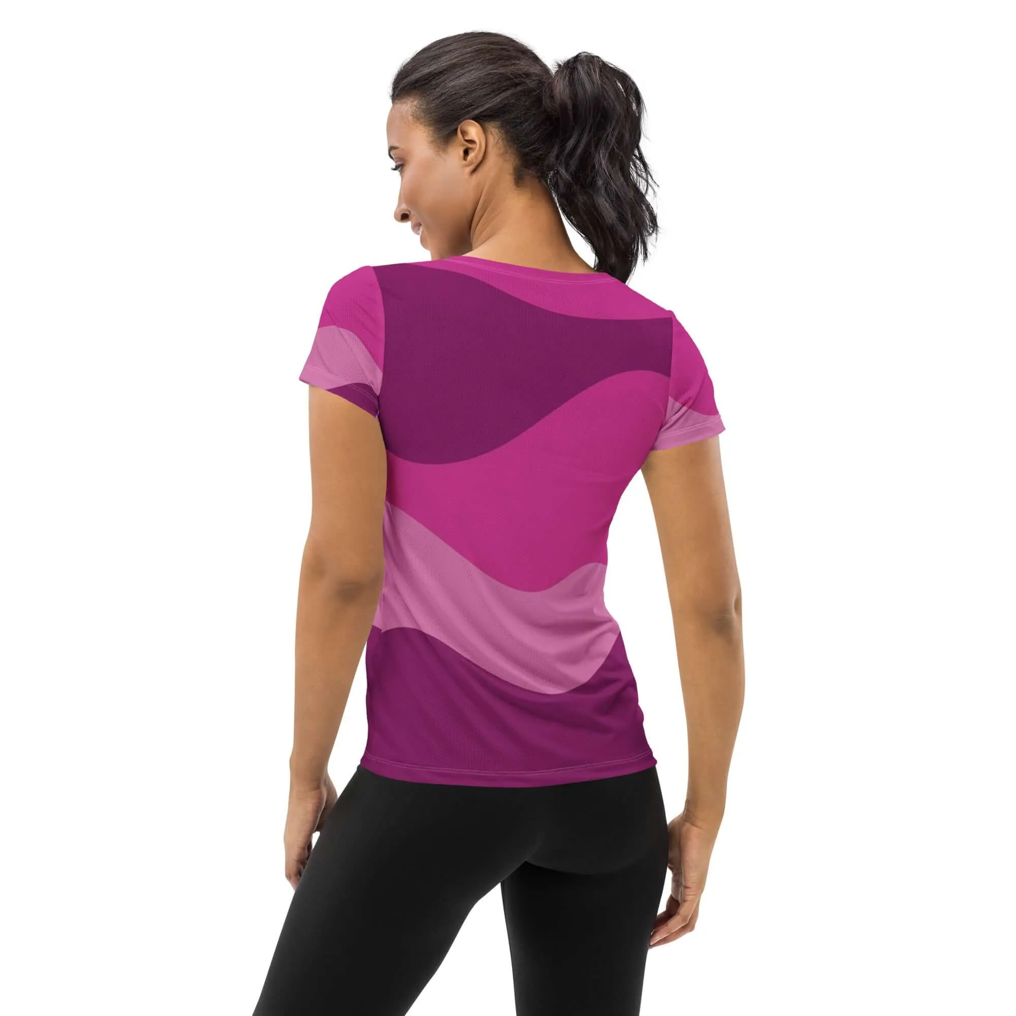 TOV Damen Sport T-Shirt ABSTRACT (Pink)