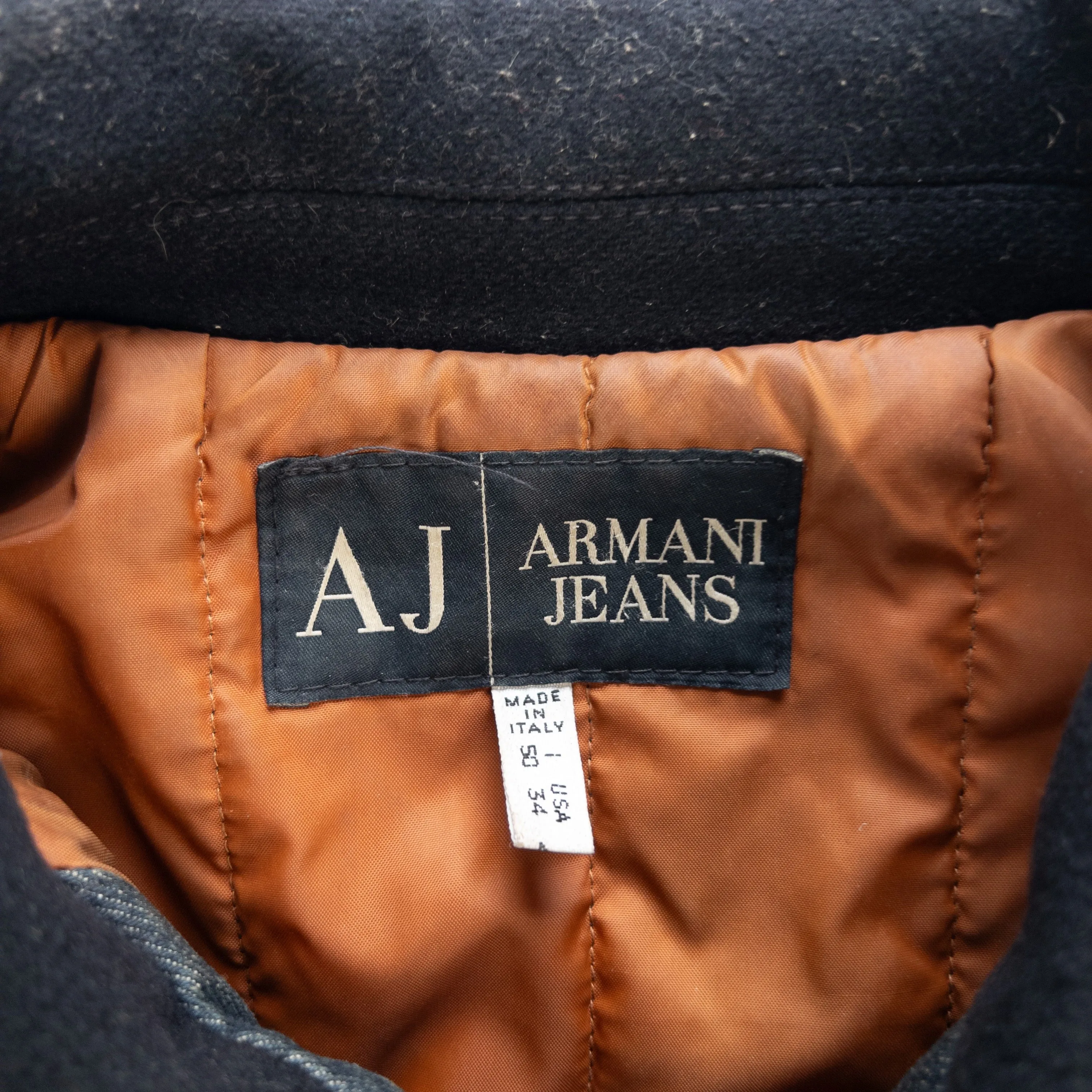 Vintage Armani Jeans Heavy Weight Wool Jacket Size L