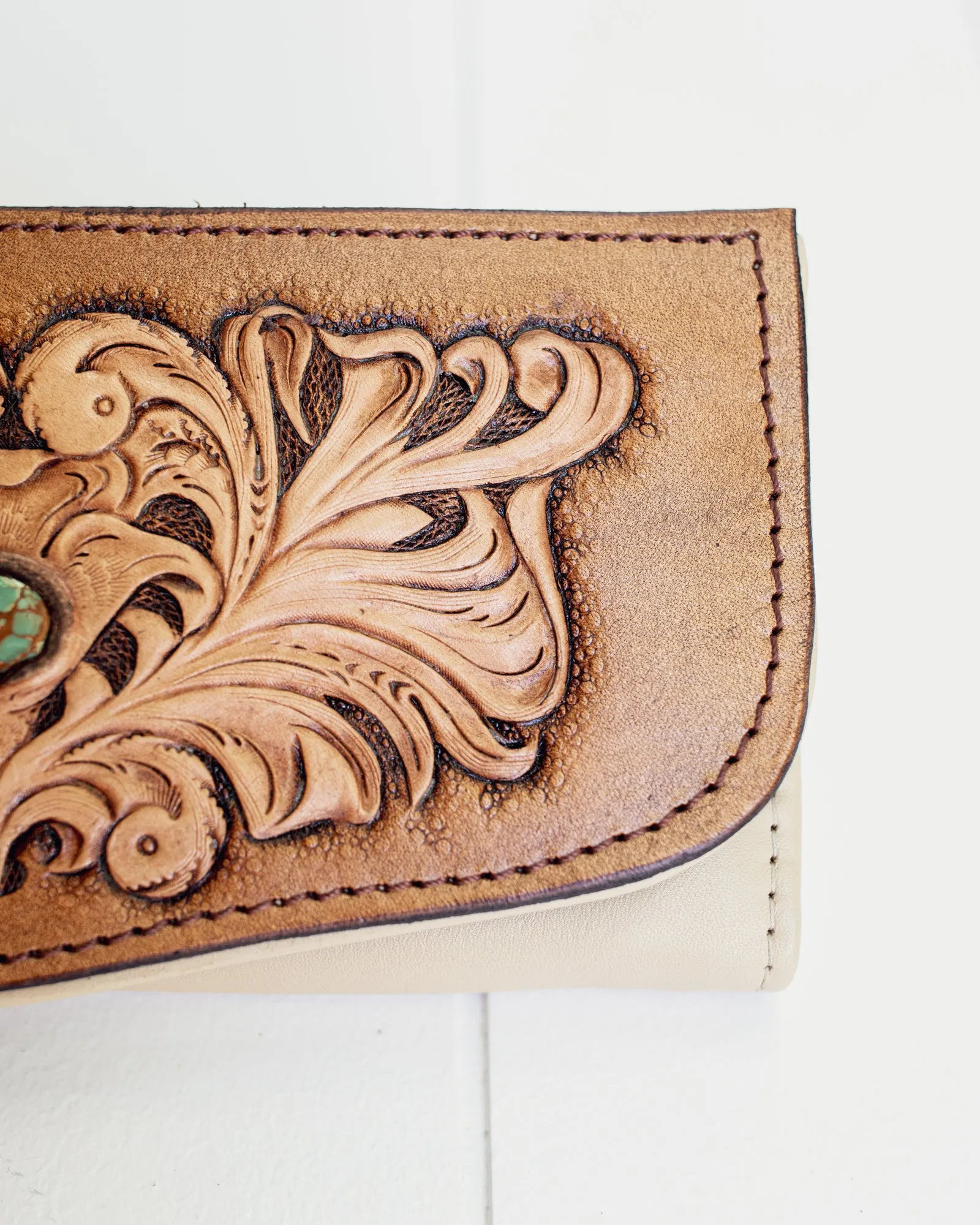 Western Swirl Wallet with Royston Turquoise